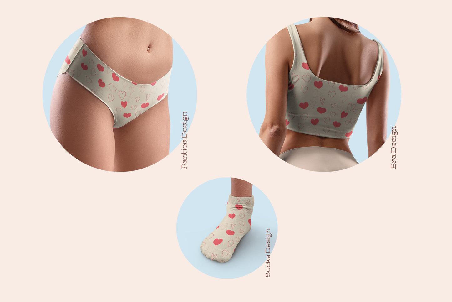 9 Mockups Woman Underwear. Top and Panties