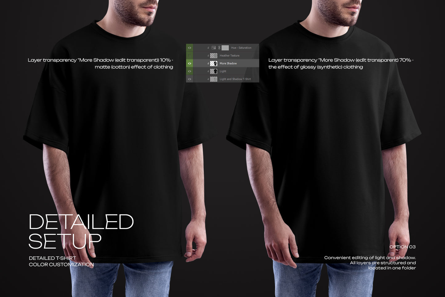 4 Oversized Men's T-Shirt Mockups. vol.02