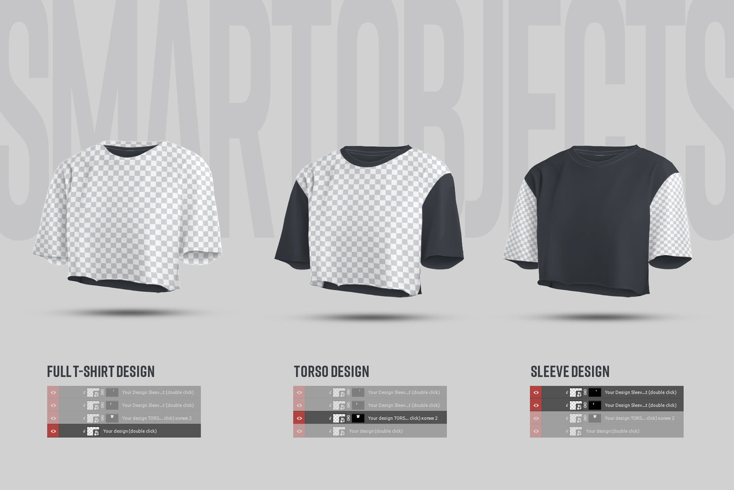 8 Mockups Crop Top T-shirt in 3D style