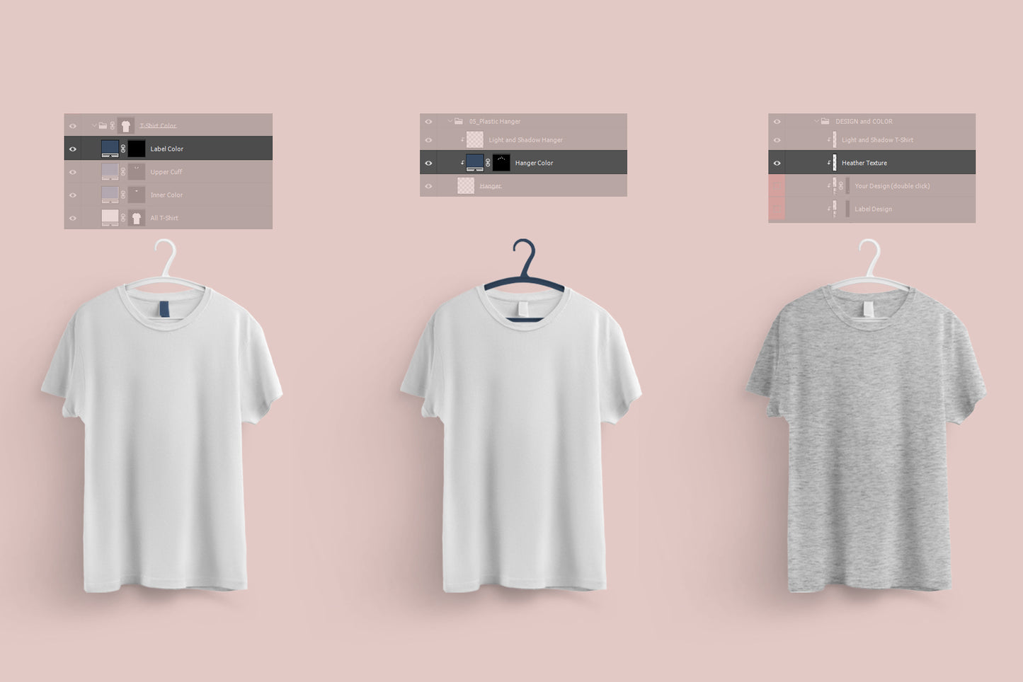 2 Mockups T-shirts With 6 Different Hangers