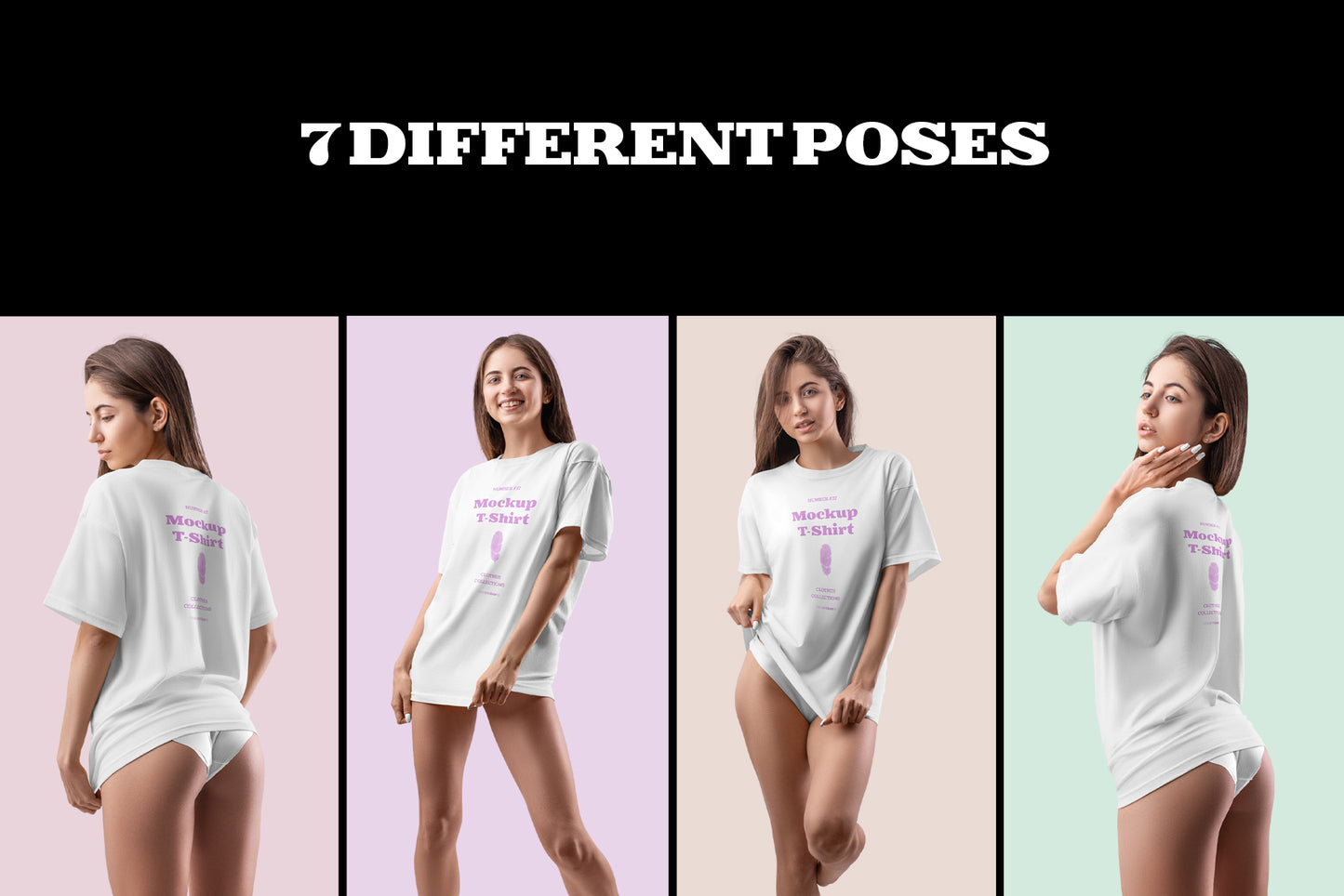 7 Mockups Woman T-Shirt