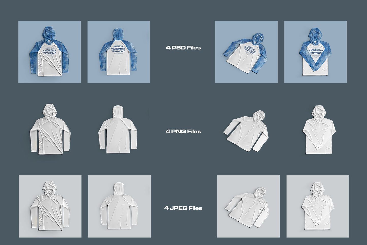 4 Mockups Long Sleeve T-Shirt SunProtect