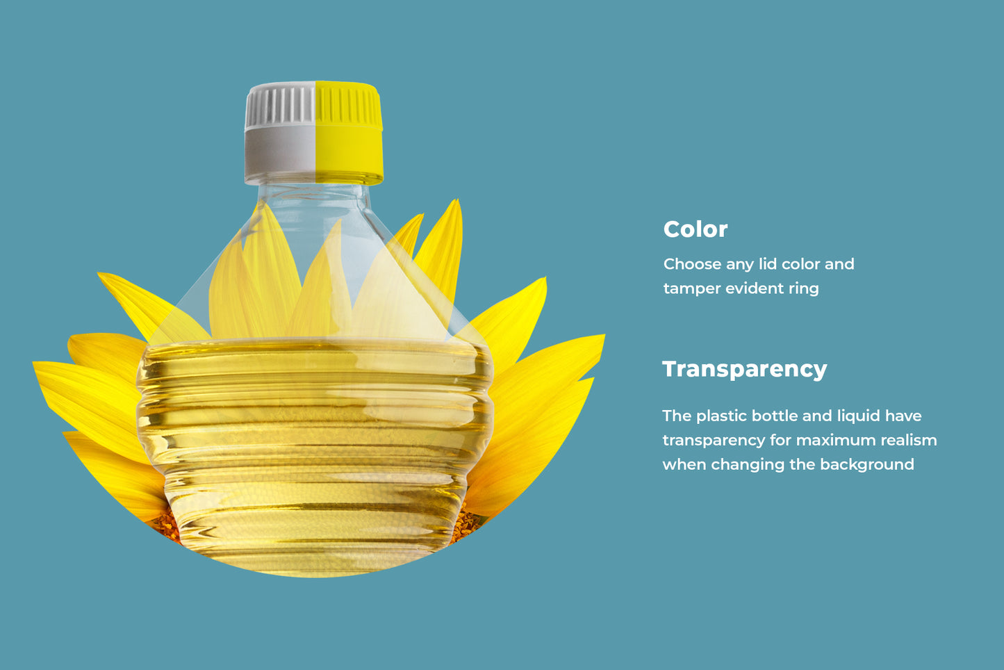 5 Mockups Plastic Sunflower Oil Bottles