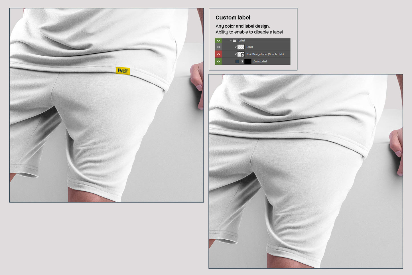 10 Mockups Oversize T-shirt and Shorts Kit on the Cube
