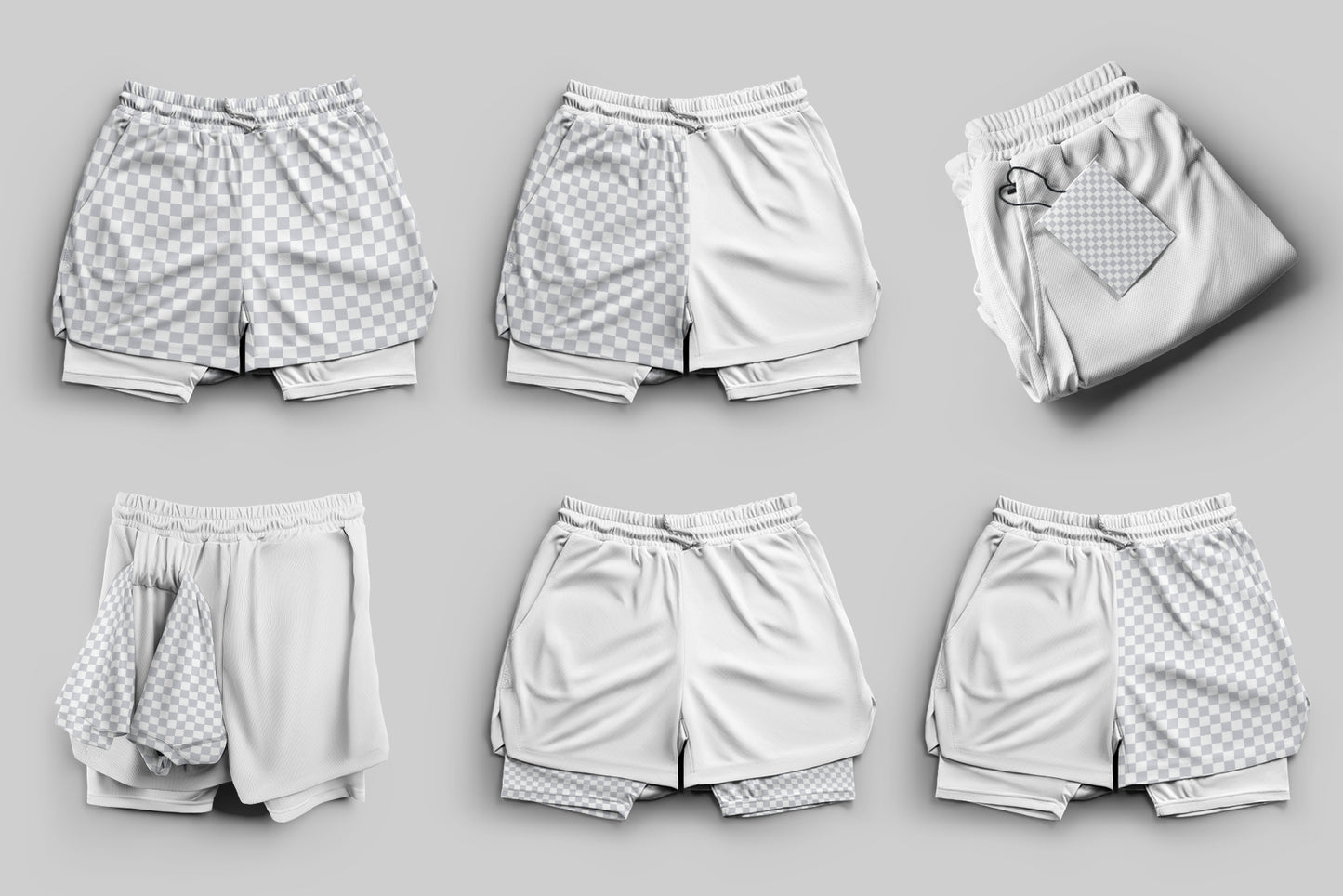 8 Mockups Shorts with Compression Liner