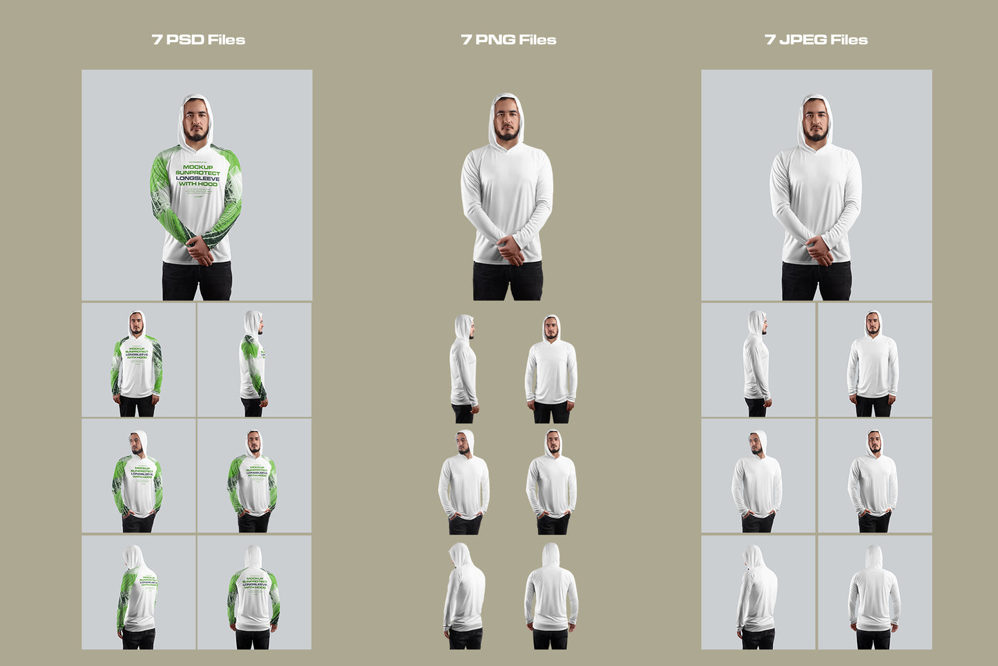 7 Men's Mockups Long Sleeve T-Shirt SunProtect