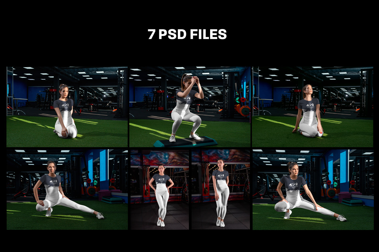 7 Sports T-Shirts and Leggings Mockups