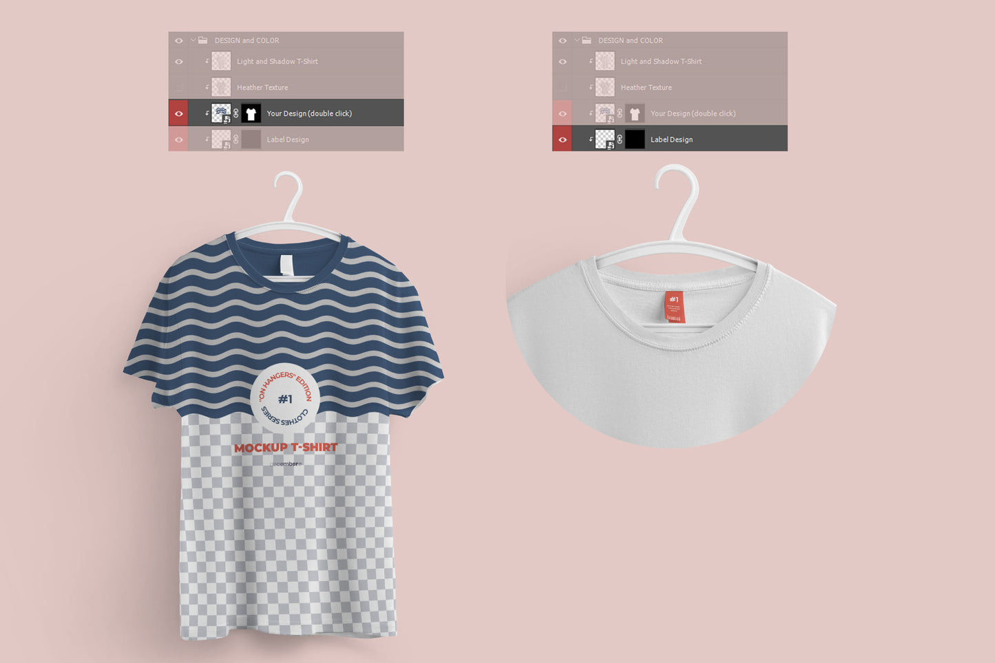 2 Mockups T-shirts With 6 Different Hangers