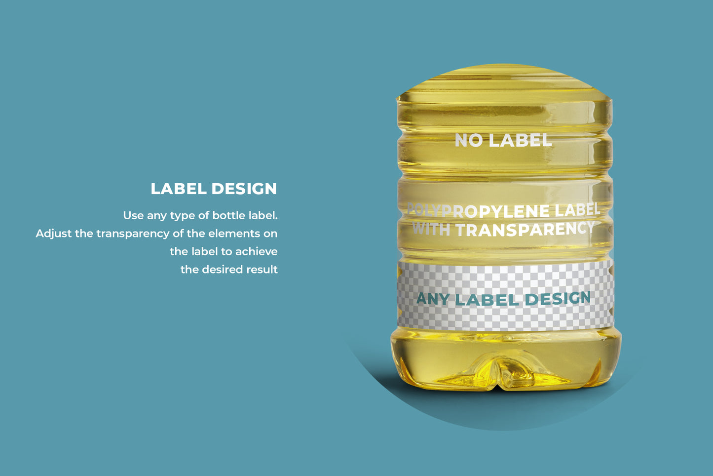 5 Mockups Plastic Sunflower Oil Bottles