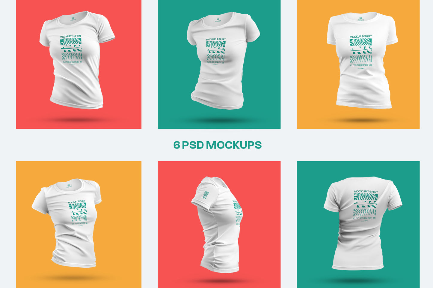 6 3D Mockups Woman T-Shirt