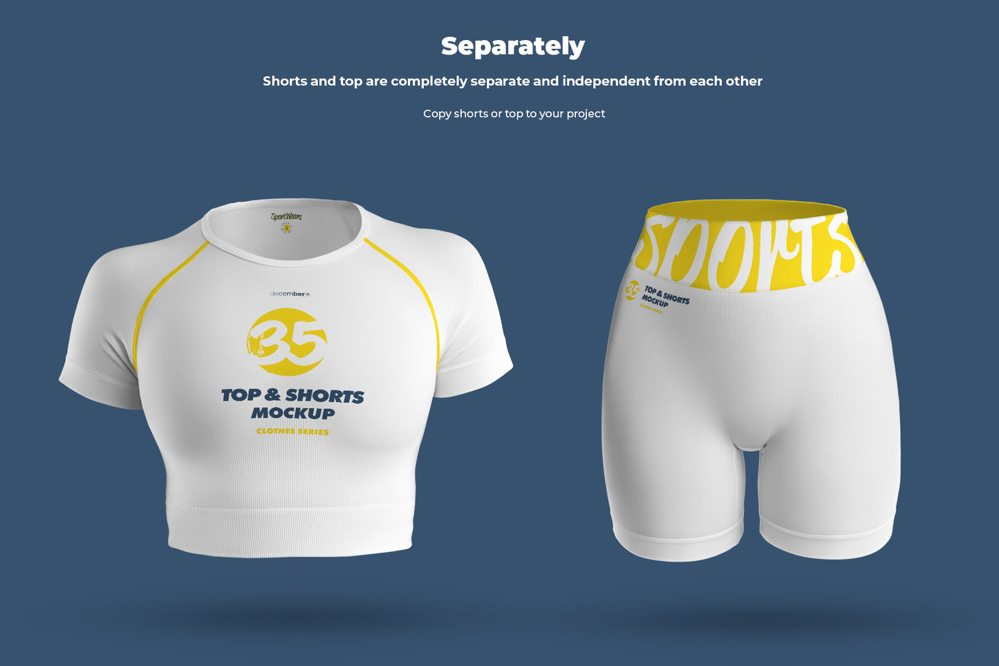 6 Sports Top and Shorts Mockups