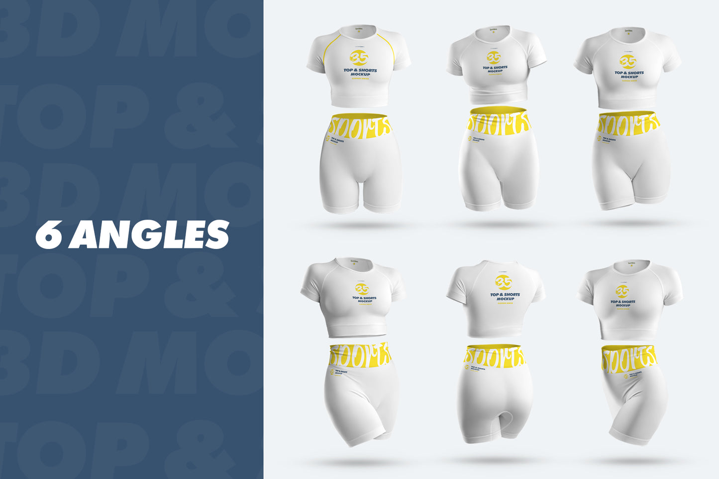 6 Sports Top and Shorts Mockups