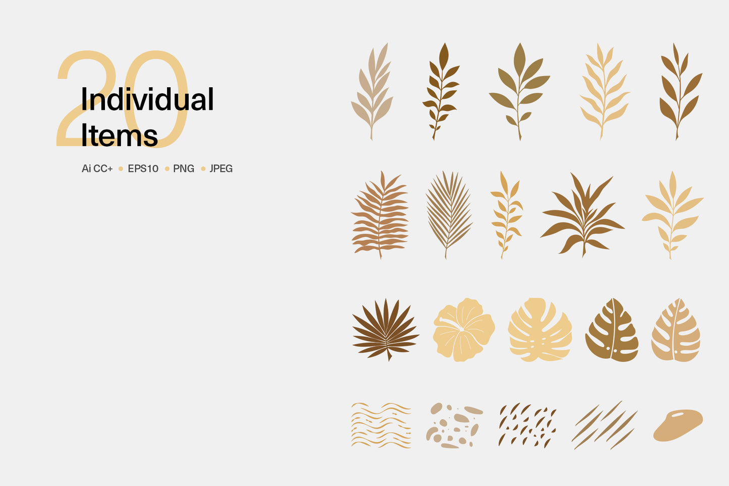 Large set of tropical seamless patterns and individual elements