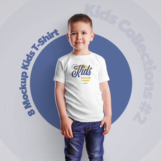 8 Mockups Kids Boy T-shirt