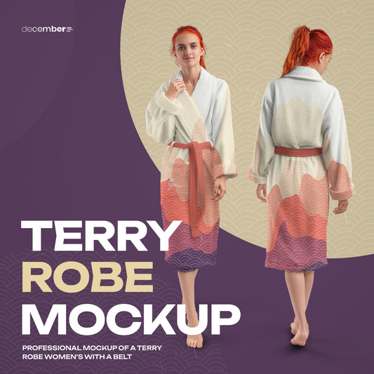 5 Mockups of a Terry Long Robe