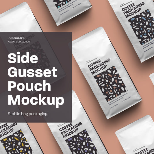 12 Side Gusset Coffee Bag Mockups