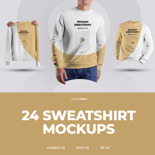 24 Mockup Men Sweatshirt - Man/3D/Objects ( Collection #3 )