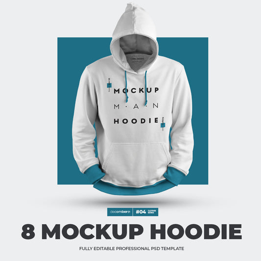 8 Mockups Hoodie. 3D Style