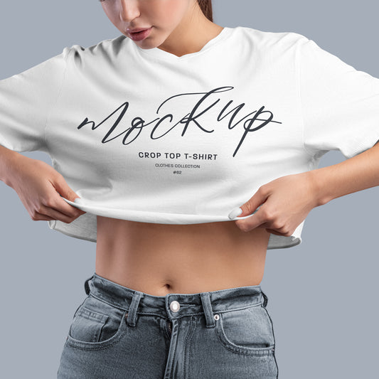 9 Mockups Crop Top Woman T-shirt