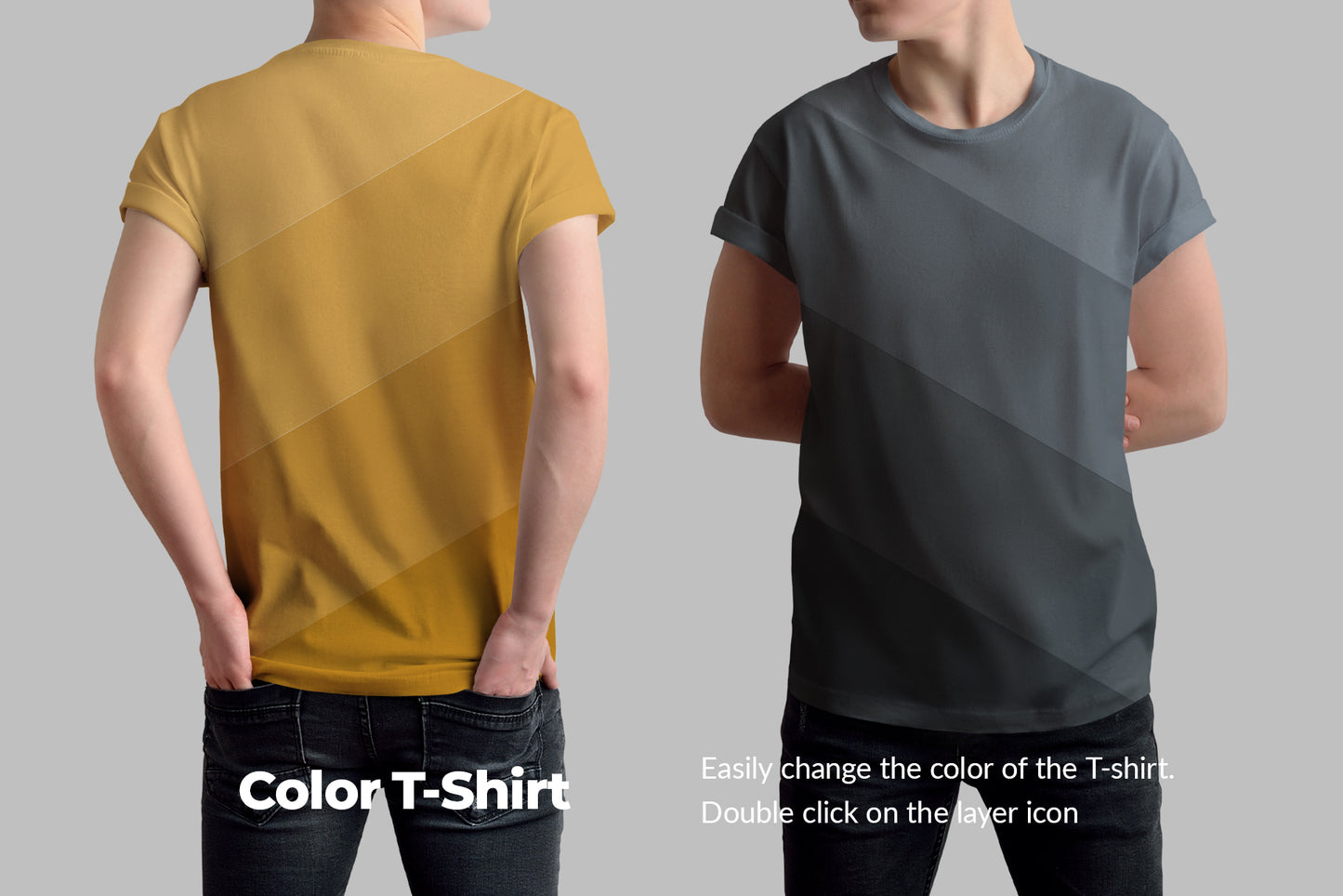 8 mockups t-shirts on the man