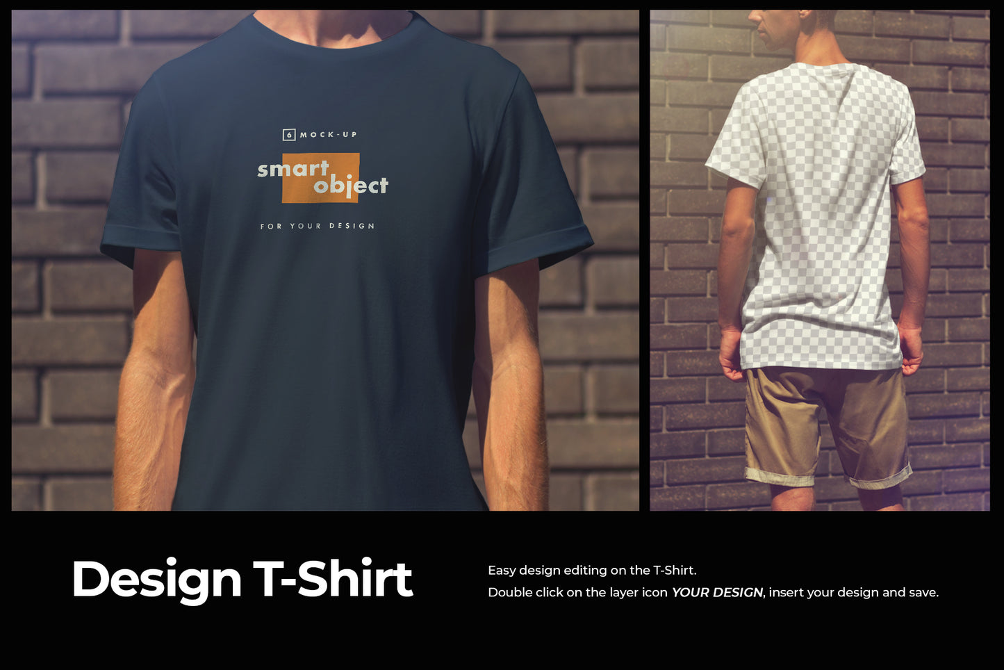 6  Mockups of an Elongated T-shirt on a Young Guy. Urban style