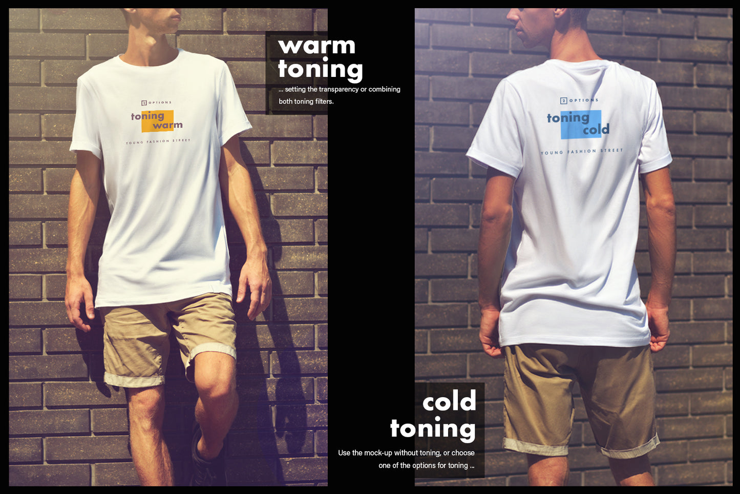 6  Mockups of an Elongated T-shirt on a Young Guy. Urban style