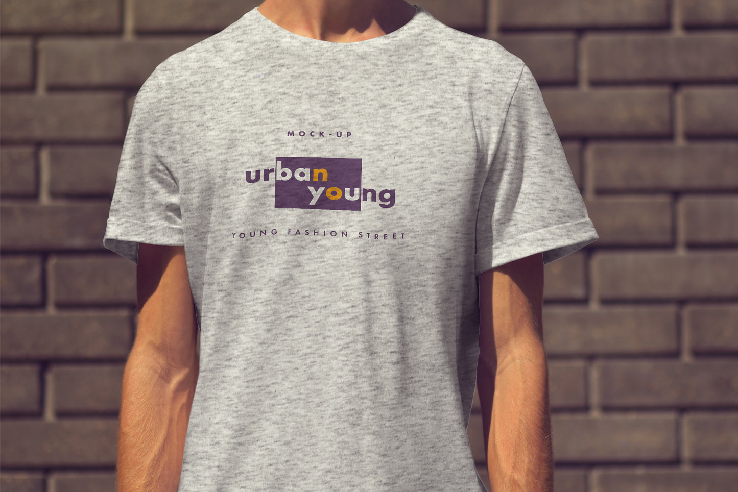 6  Mockups of an Elongated T-shirt on a Young Guy. Urban style