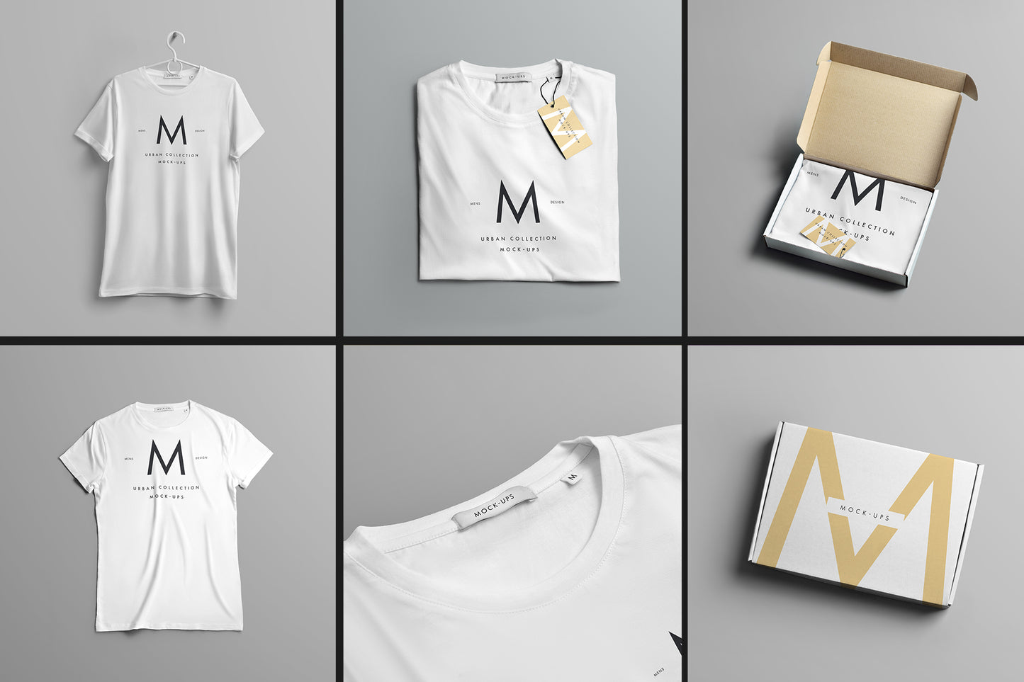 12 PSD Mockups Men's T-Shirt (6 Urban and 6 Studio Isolated)