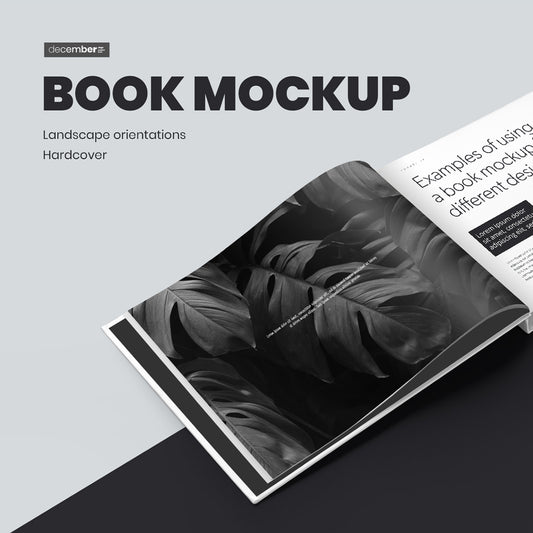 8 Book Mockups Hard Cover Landscape Oriantation